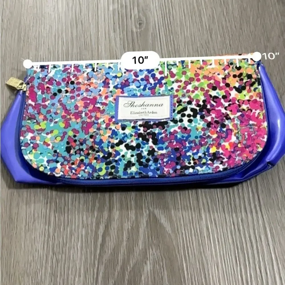Shoshanna for Elizabeth Arden Multicolor Dot Pattern Makeup‎ Travel Bag Case